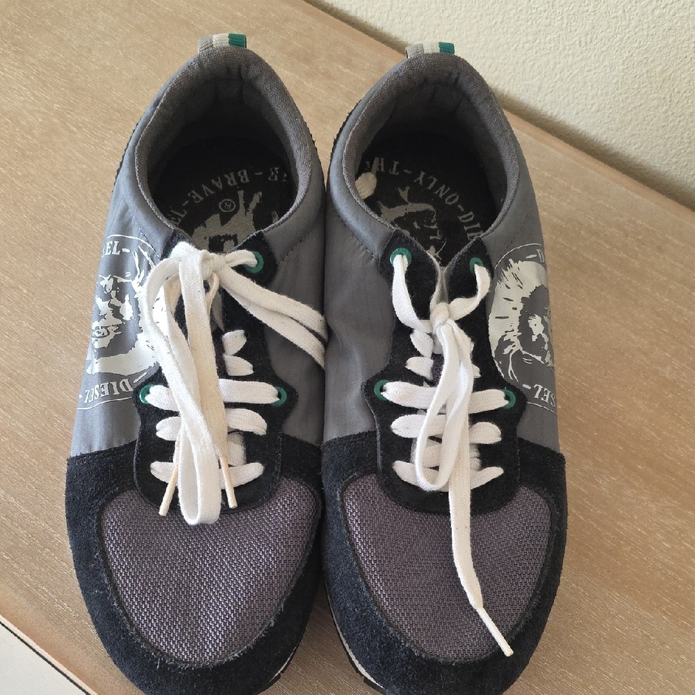 Diesel Gray and Black Athletic Shoes
